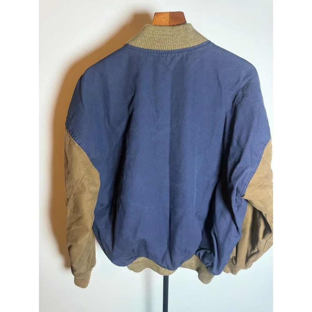 Dunbrooke vintage Varsity Jean Jacket Granite Construction Workwear Blue Collar